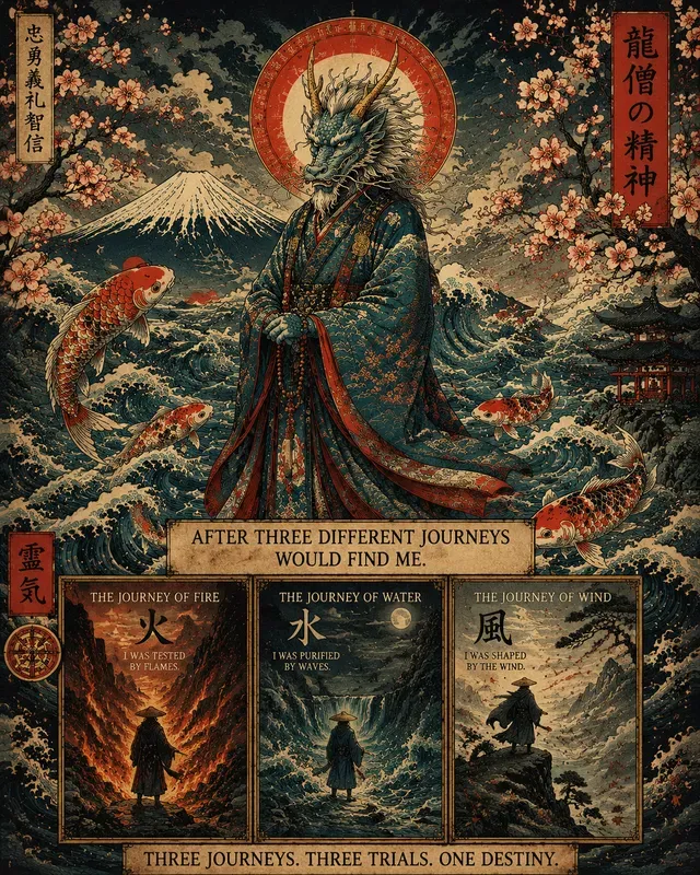 Mystical Ukiyoe Spirit Animal Art