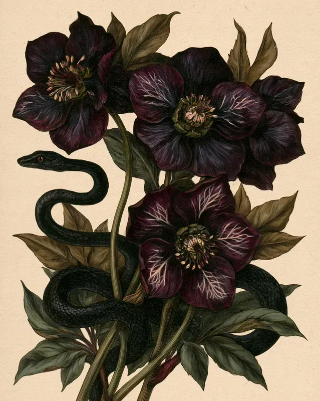 Gothic Halloween Botanical Art