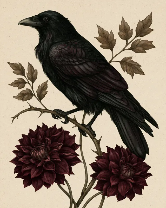 Gothic Halloween Botanical Art