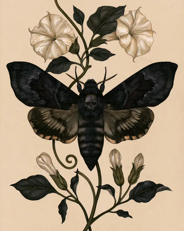 Gothic Halloween Botanical Art