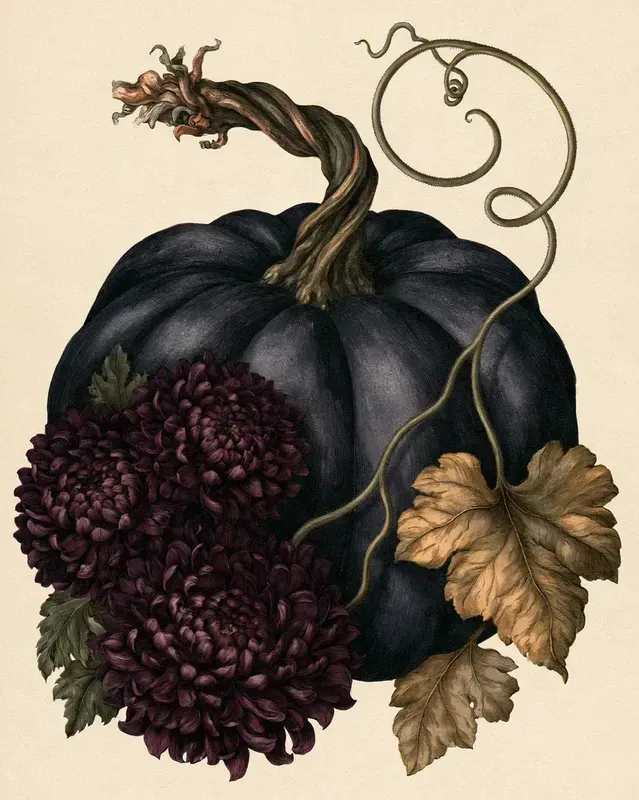 Gothic Halloween Botanical Art
