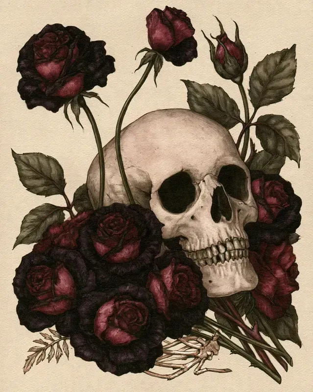 Gothic Halloween Botanical Art