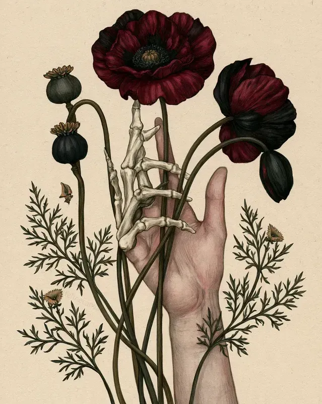 Gothic Halloween Botanical Art