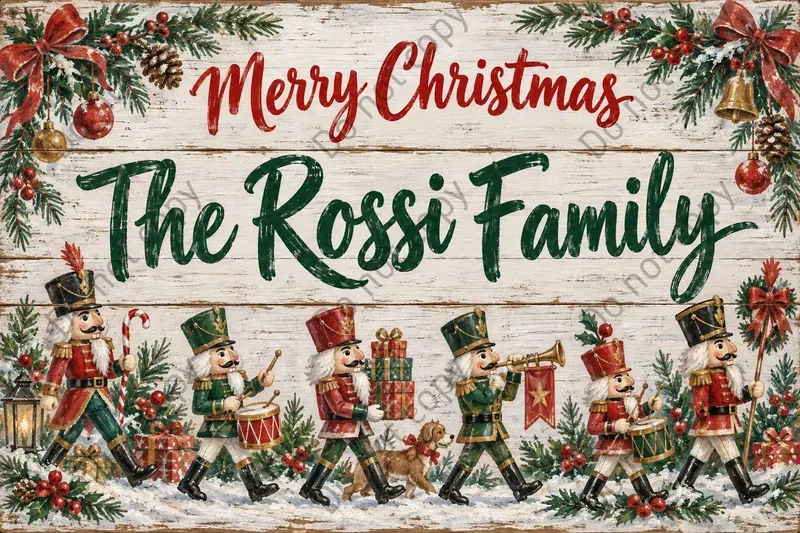 Christmas Family Name Sign Art