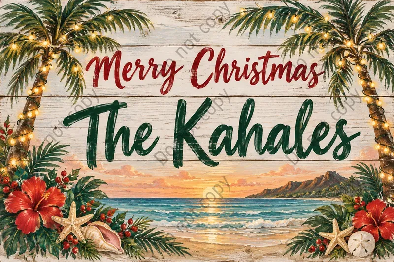 Christmas Family Name Sign Art