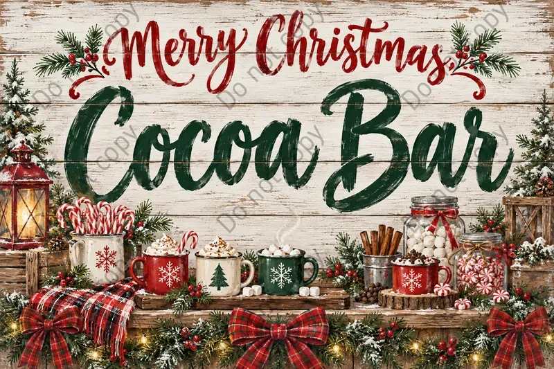 Christmas Family Name Sign Art