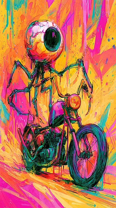 Psychedelic Lowbrow Skate Mutants