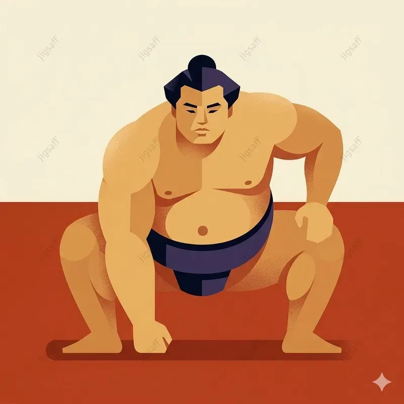 Minimalist Sumo Wrestler Illustrations