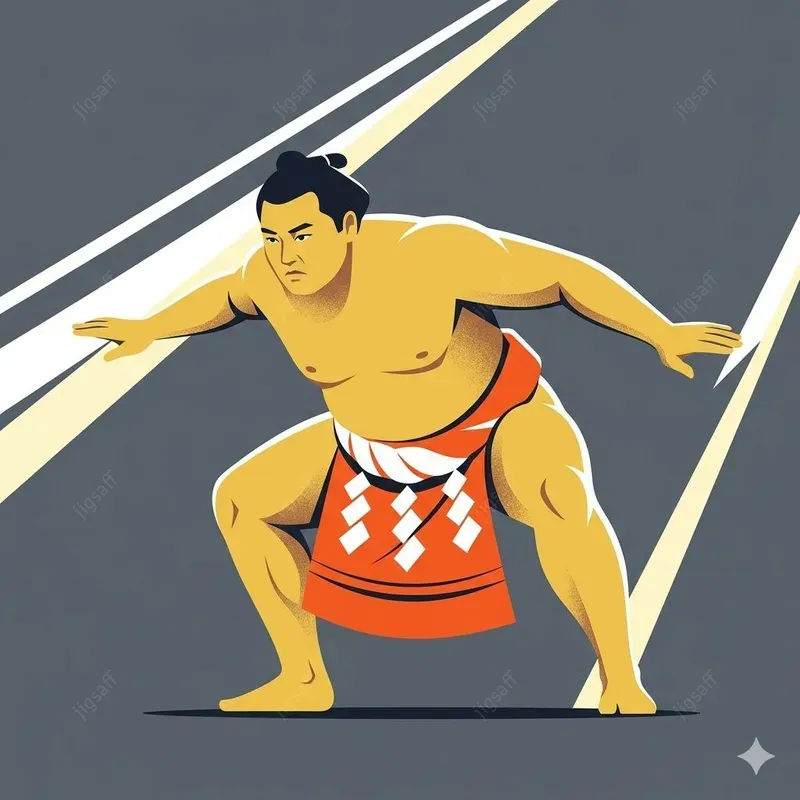Minimalist Sumo Wrestler Illustrations