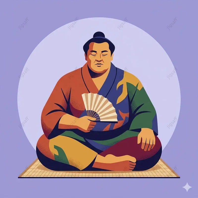 Minimalist Sumo Wrestler Illustrations