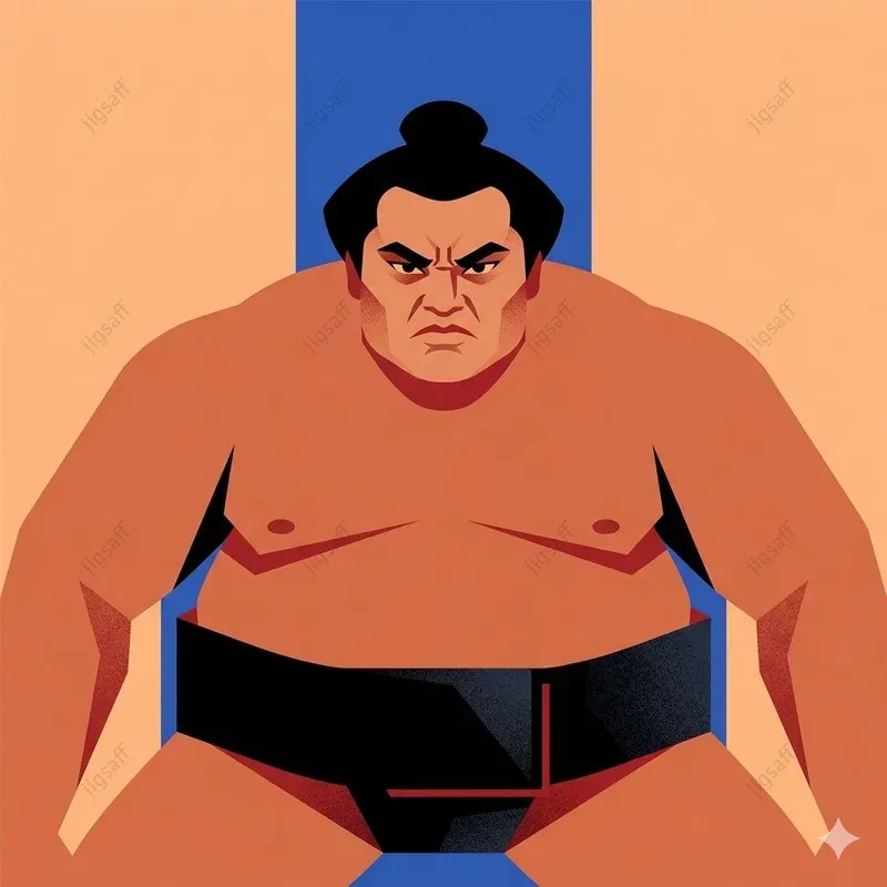 Minimalist Sumo Wrestler Illustrations