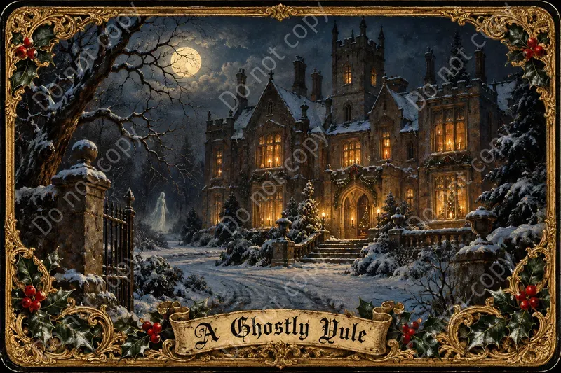 Gothic Christmas Postcard Art
