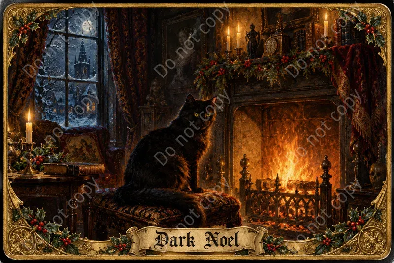 Gothic Christmas Postcard Art