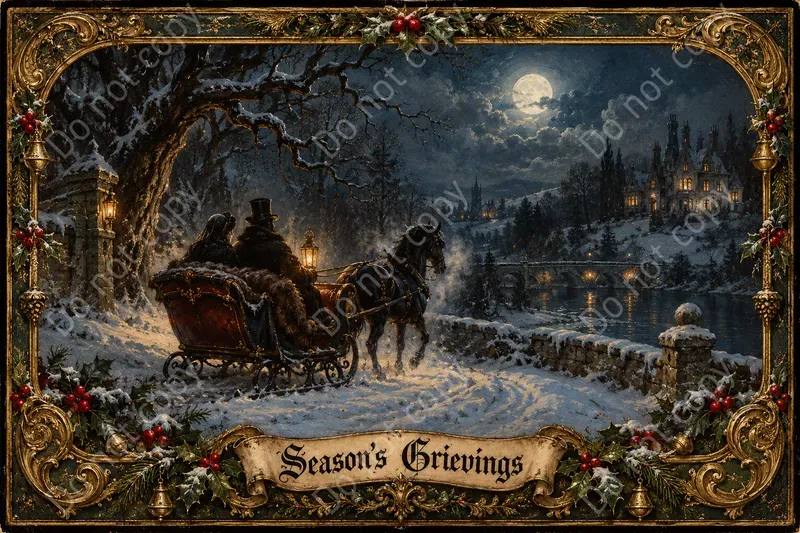 Gothic Christmas Postcard Art