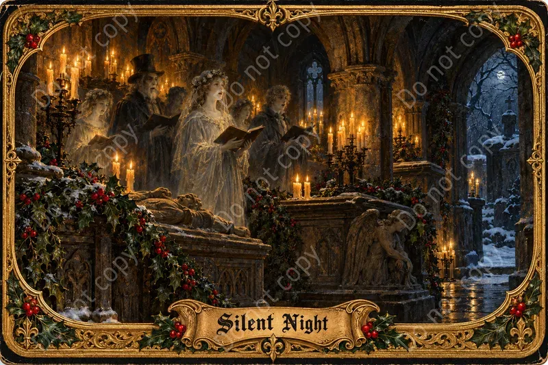 Gothic Christmas Postcard Art