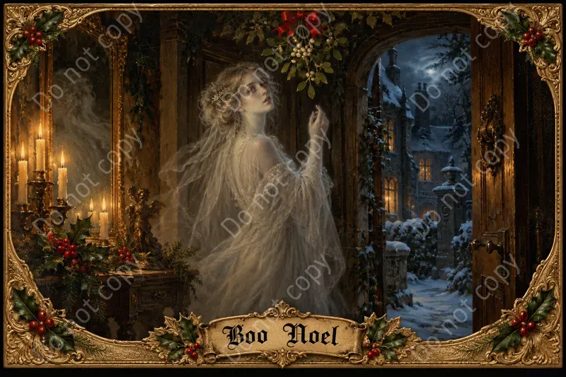 Gothic Christmas Postcard Art