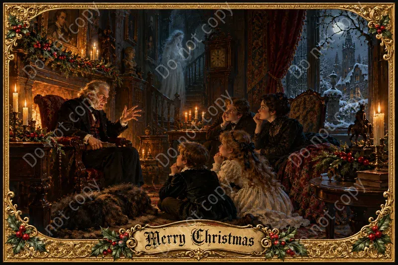 Gothic Christmas Postcard Art