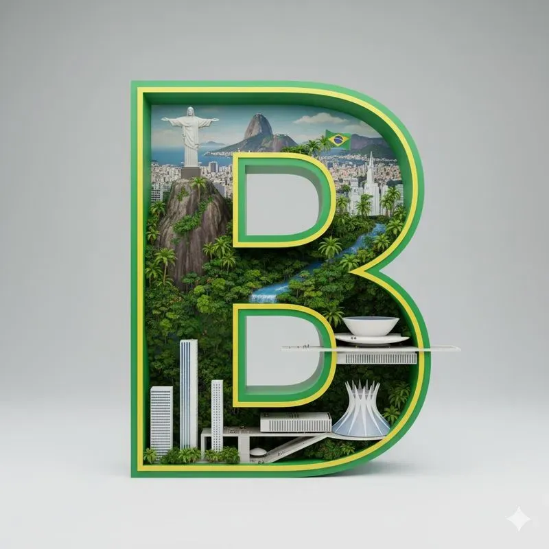 3D Country Letter Landmarks Art Design