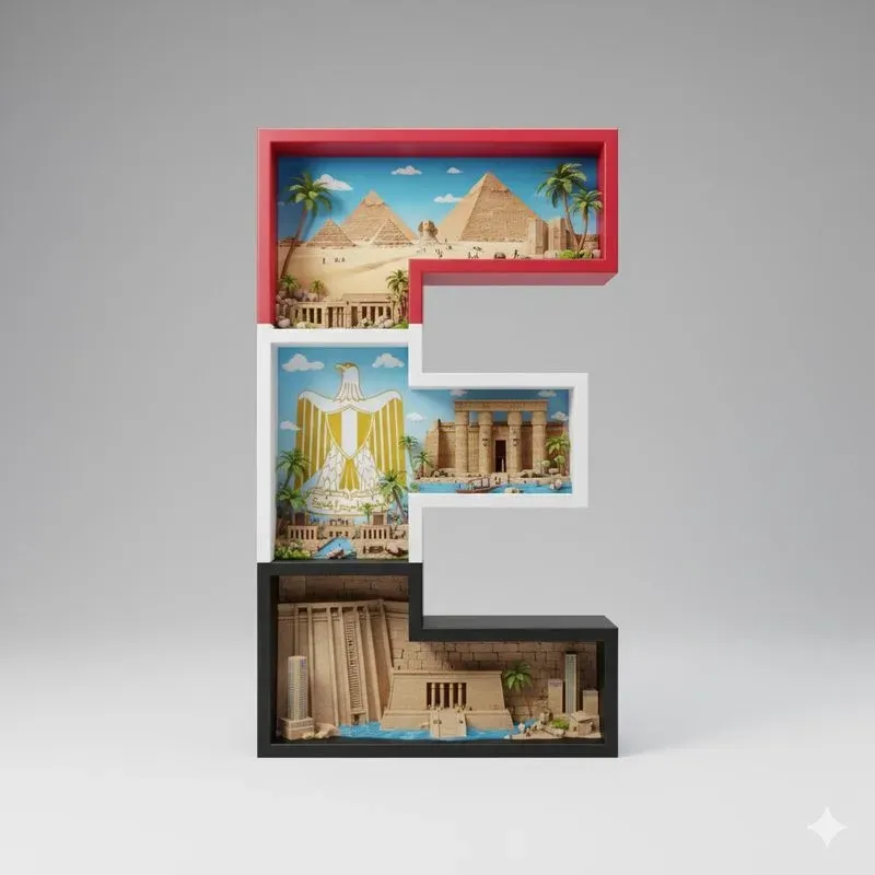 3D Country Letter Landmarks Art Design