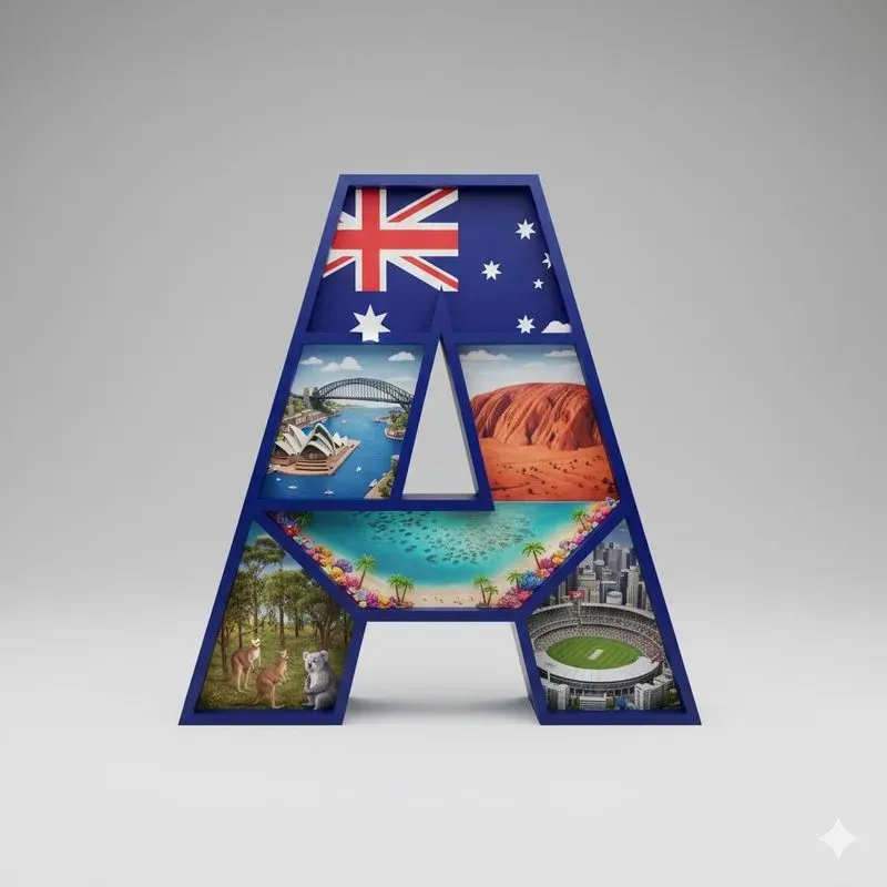 3D Country Letter Landmarks Art Design