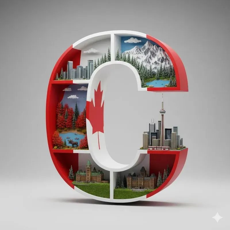 3D Country Letter Landmarks Art Design