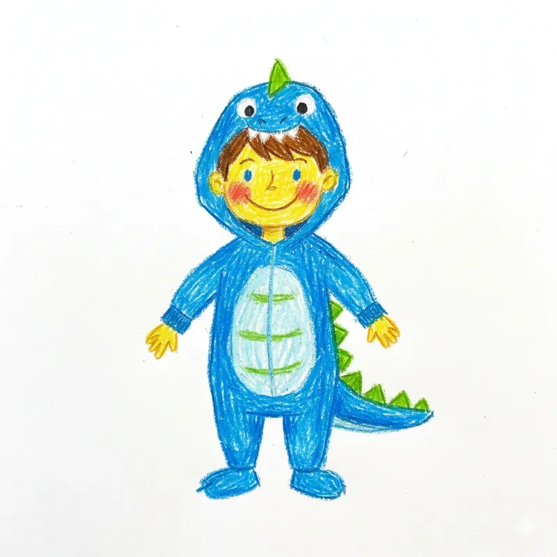 Childlike Crayon Drawing Illustrations