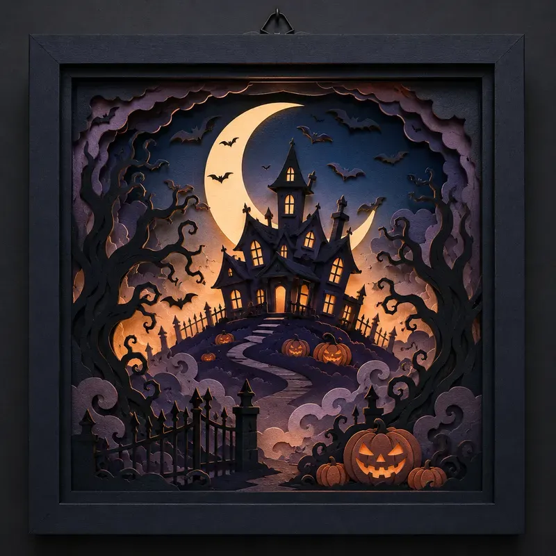 Halloween Papercut Shadow Boxes