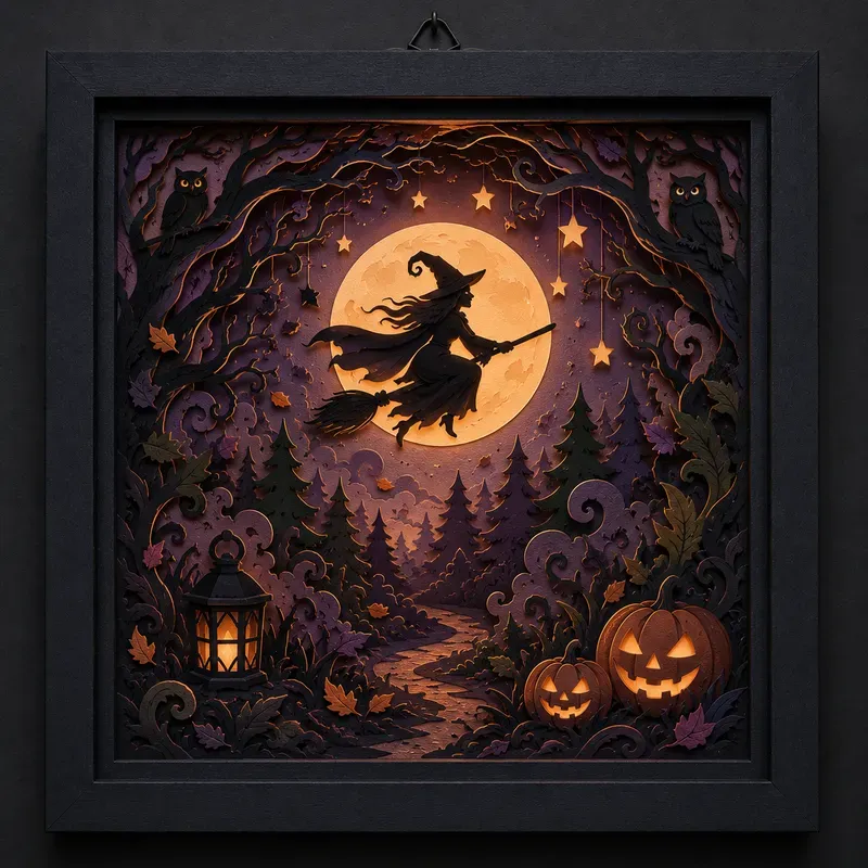 Halloween Papercut Shadow Boxes