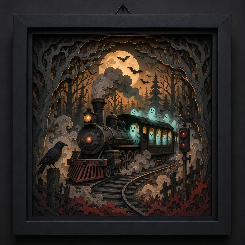 Halloween Papercut Shadow Boxes