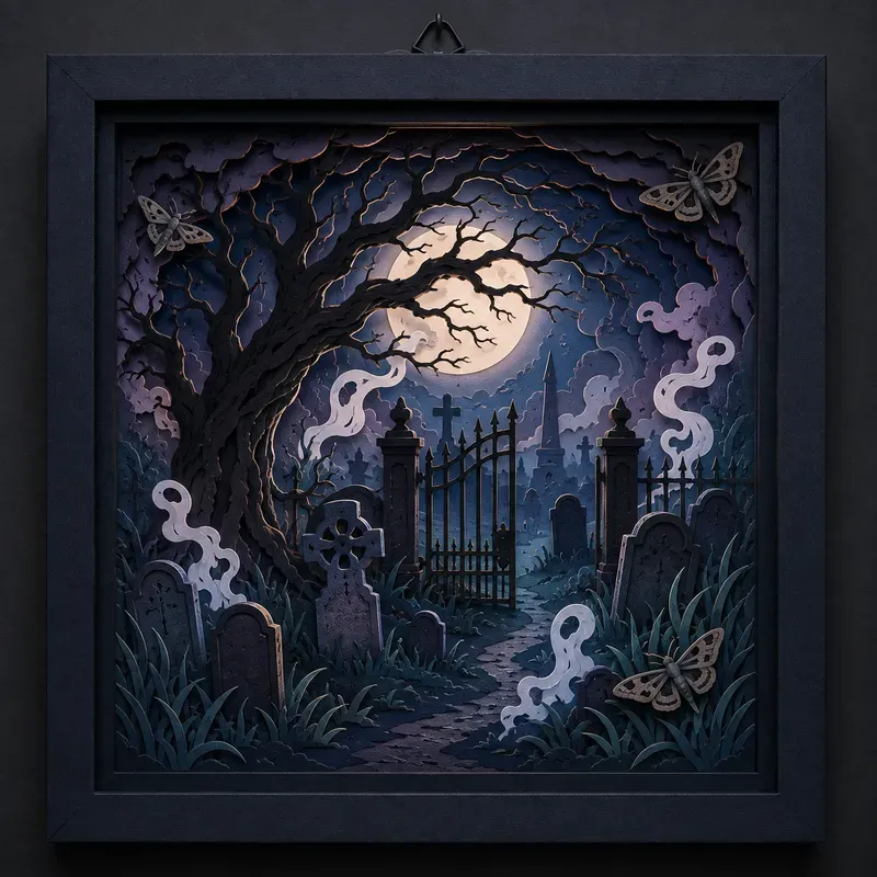 Halloween Papercut Shadow Boxes