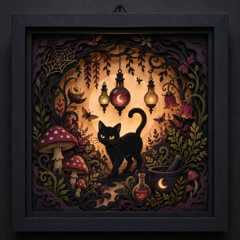Halloween Papercut Shadow Boxes