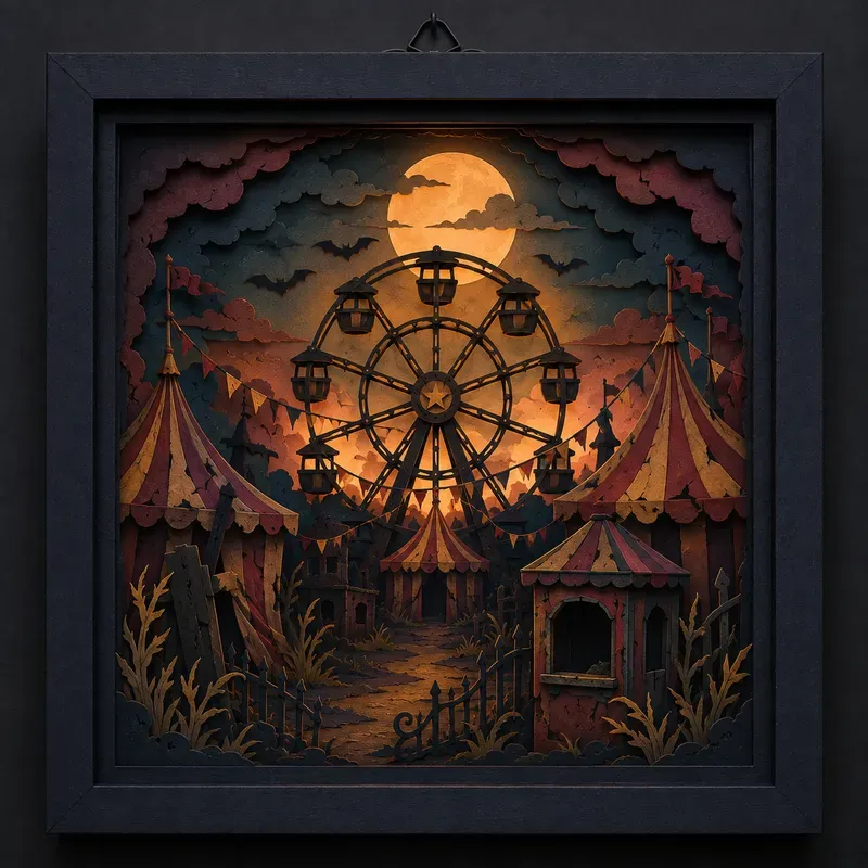 Halloween Papercut Shadow Boxes