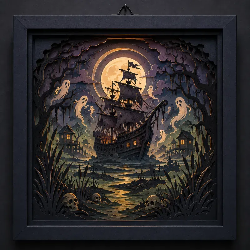 Halloween Papercut Shadow Boxes