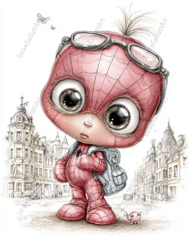 Toy Character Cityscape Clipart Ephemera