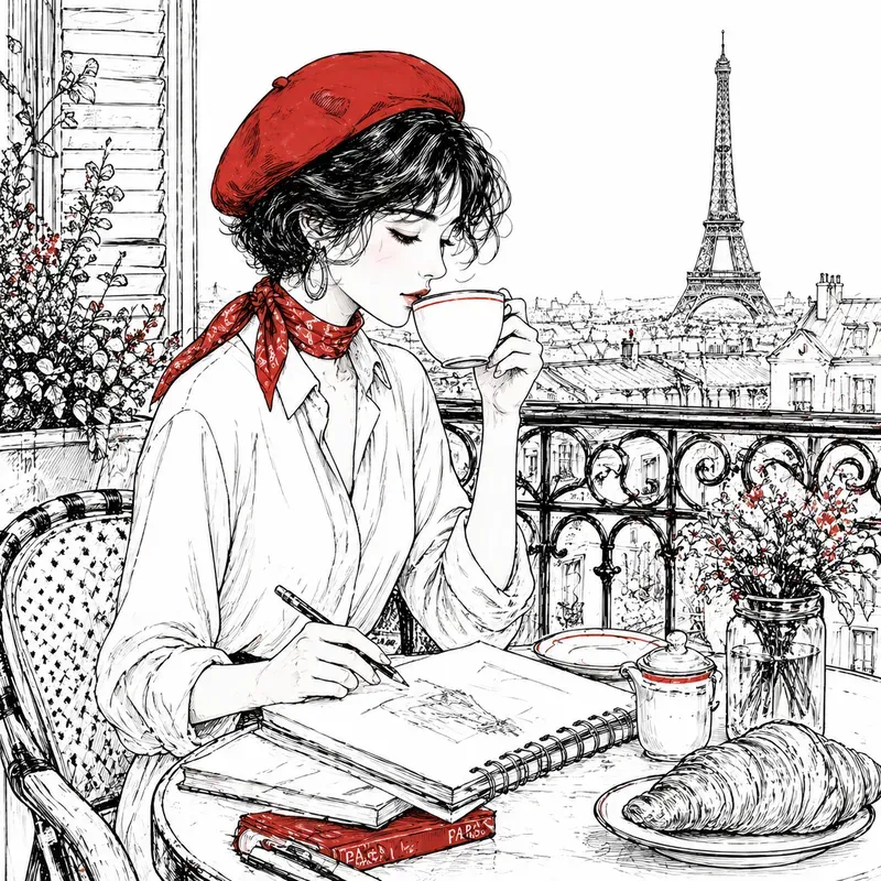 Elegant Morning Serenity Sketches