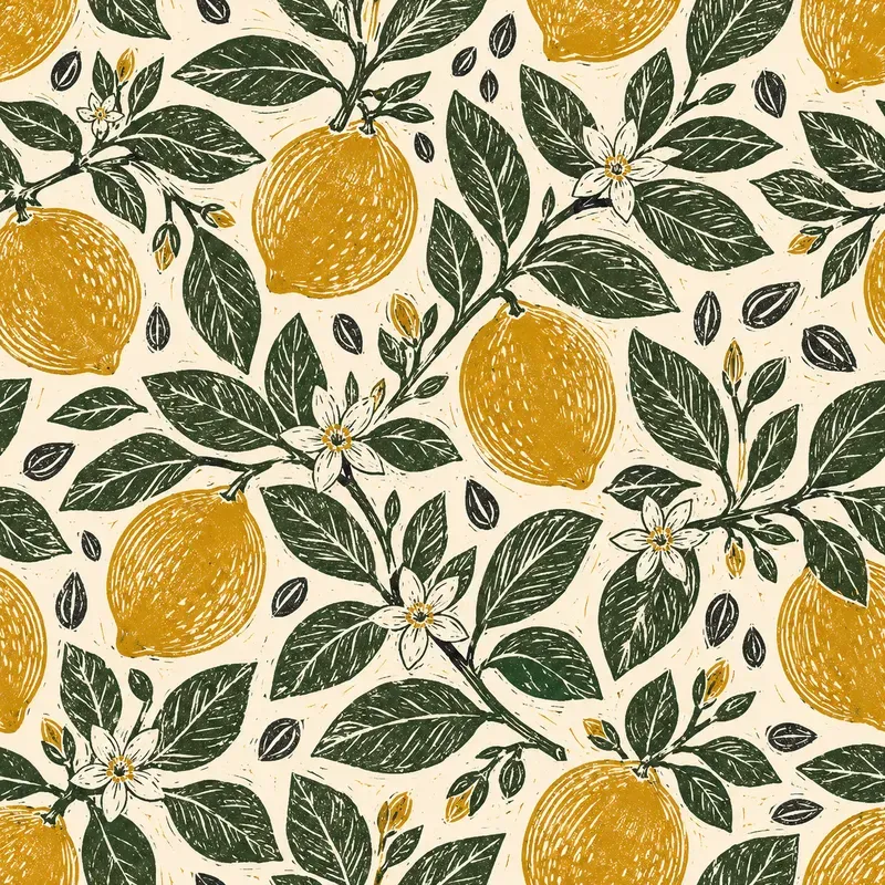 Linocut Seamless Surface Patterns