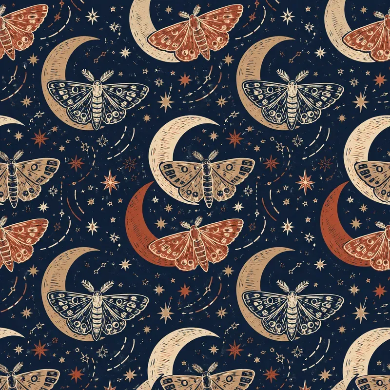 Linocut Seamless Surface Patterns
