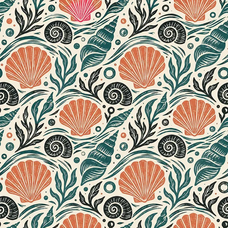 Linocut Seamless Surface Patterns