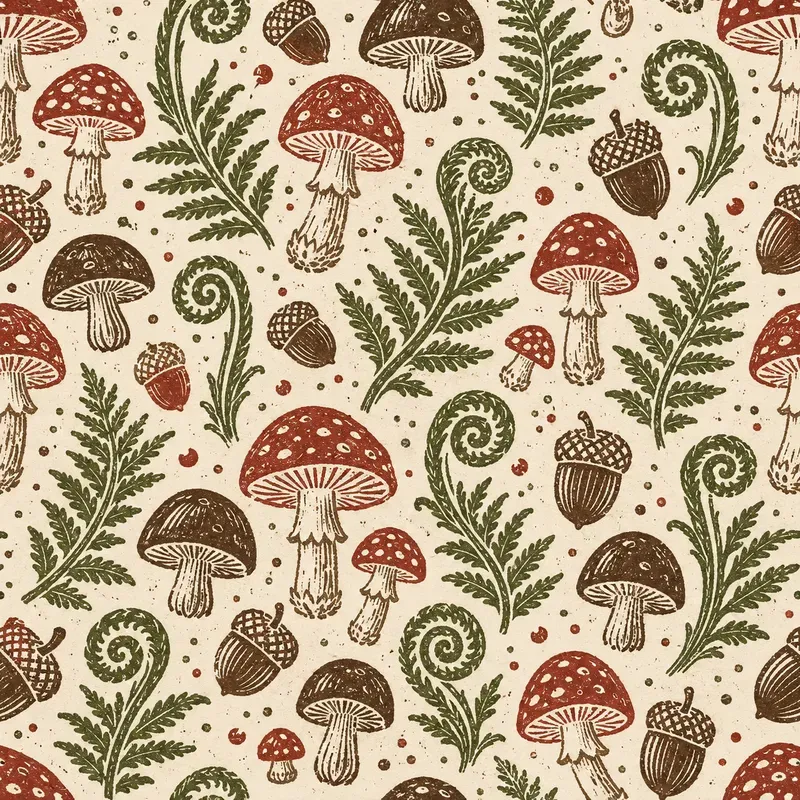 Linocut Seamless Surface Patterns