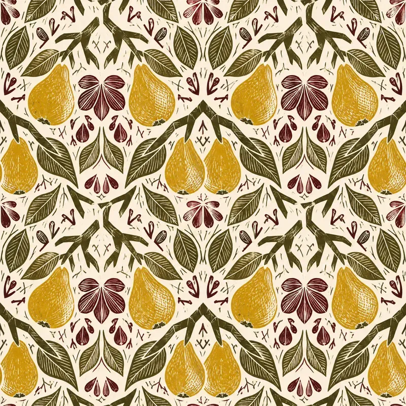 Linocut Seamless Surface Patterns
