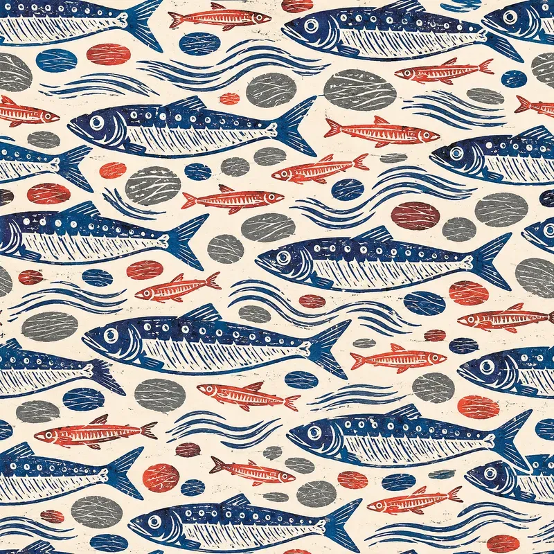 Linocut Seamless Surface Patterns