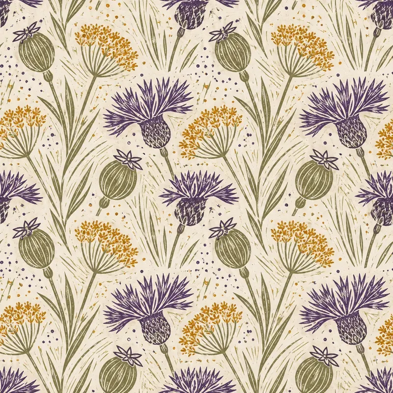 Linocut Seamless Surface Patterns