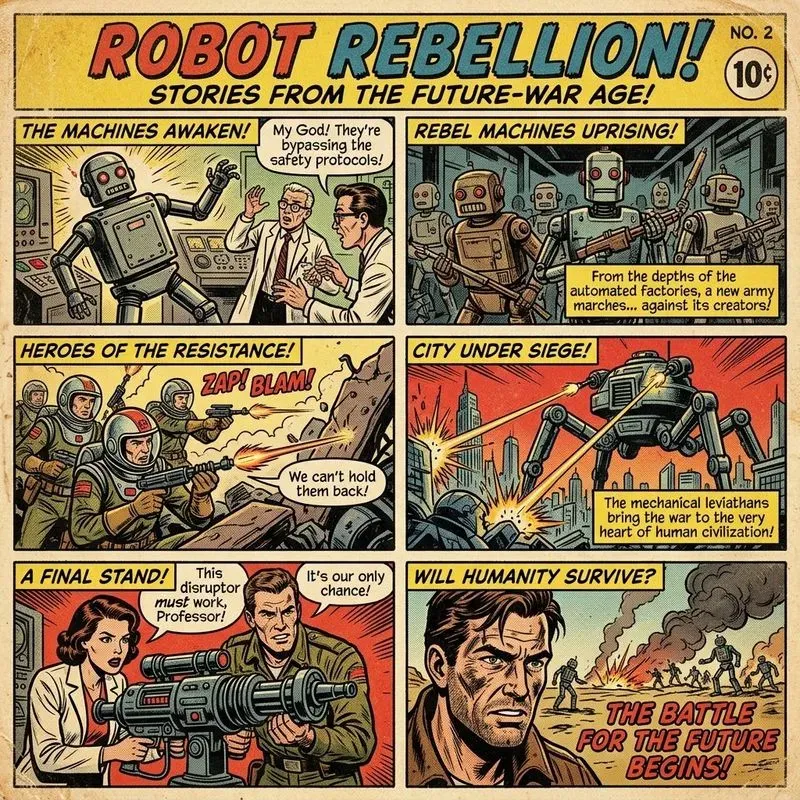 Vintage Scifi Comic Collages