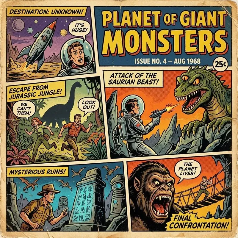 Vintage Scifi Comic Collages