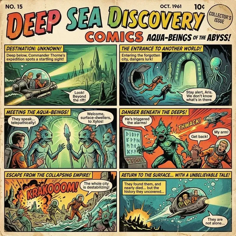 Vintage Scifi Comic Collages