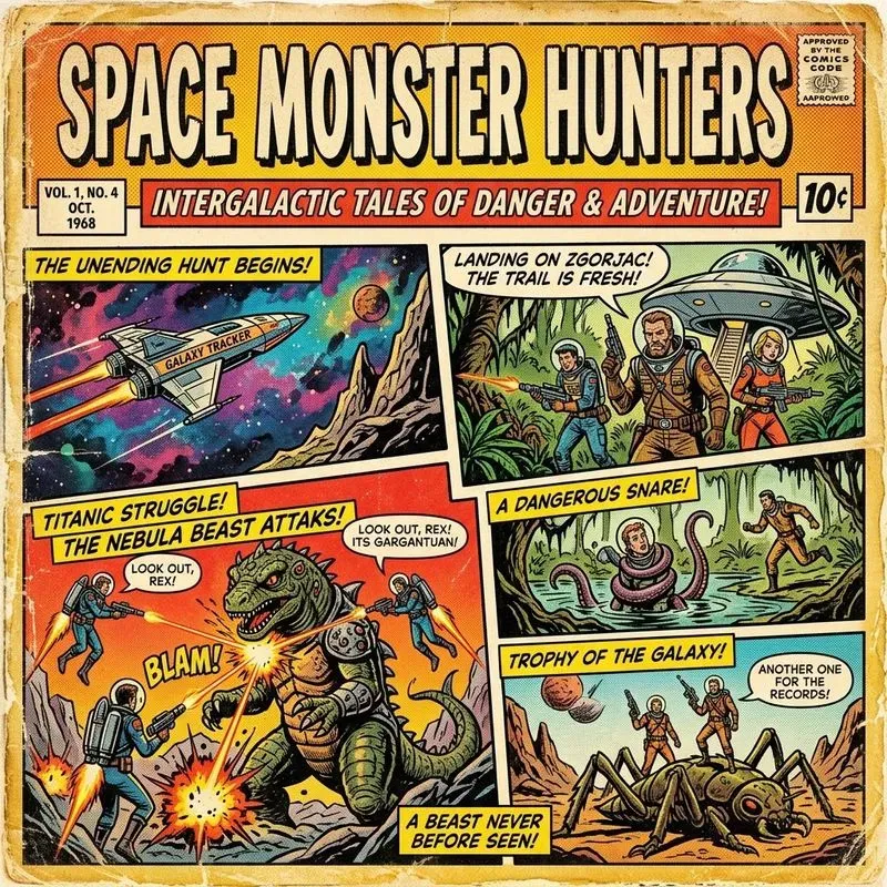 Vintage Scifi Comic Collages