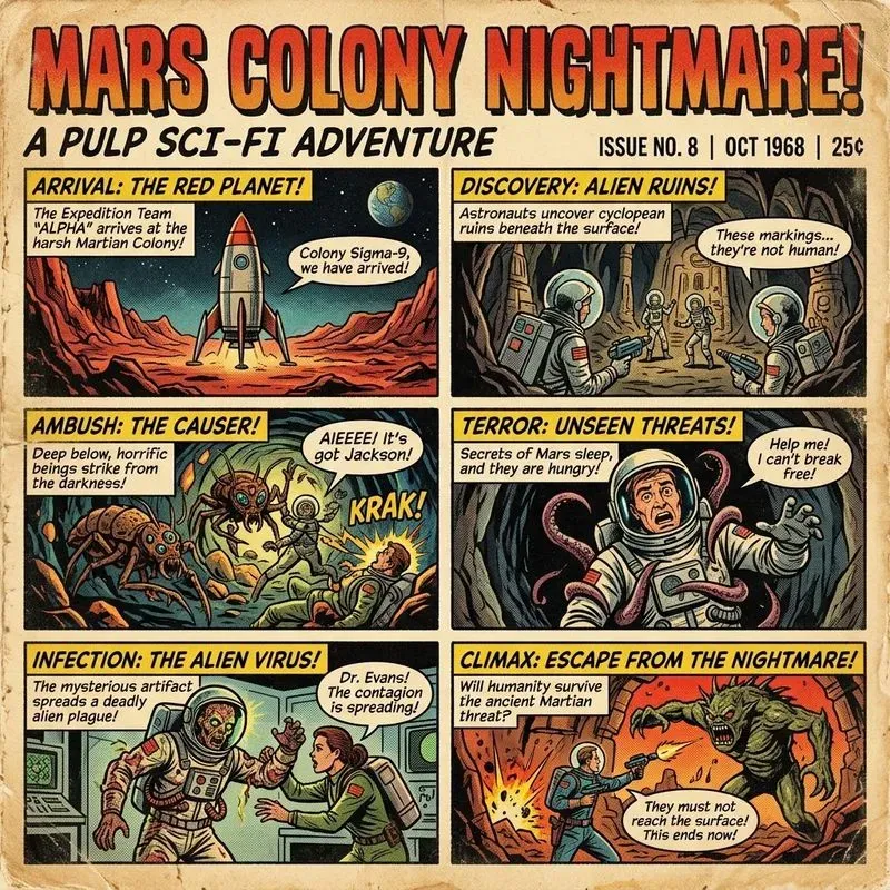 Vintage Scifi Comic Collages