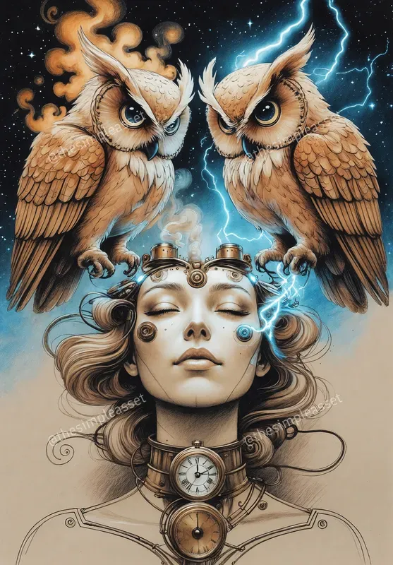 Elemental Mythical Creatures Heart Portraits
