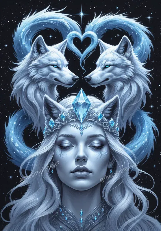 Elemental Mythical Creatures Heart Portraits