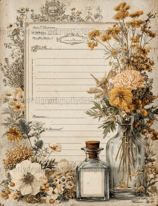 French Perfume Junk Journal Pages